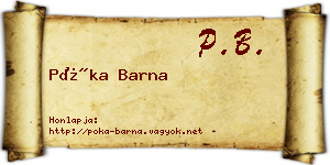 Póka Barna névjegykártya