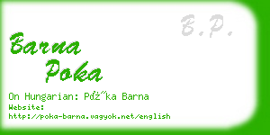 barna poka business card